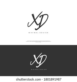 XD Initial handwriting or handwritten logo for identity. Logo with signature and hand drawn style.