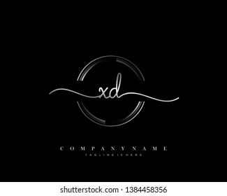 XD initial handwriting logo template vector