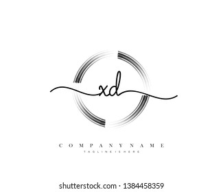 XD initial handwriting logo template vector