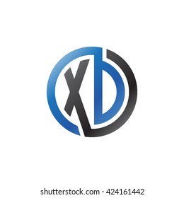 XD initial letters looping linked circle logo blue black