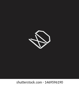 XD Initial Logo letters with rotate squere template
