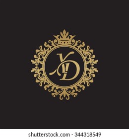 XD initial luxury ornament monogram logo