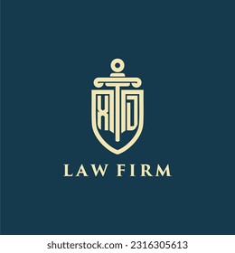XD initial monogram for law firm with sword and shield logo image