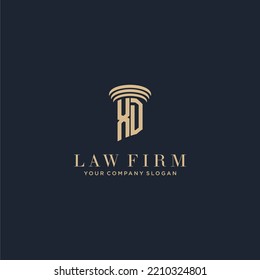 XD initial monogram lawfirm logo with pillar design