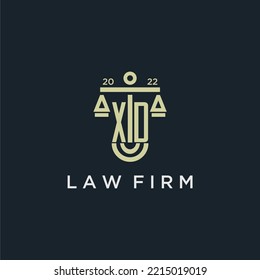 XD initial monogram logo for lawfirm with scale vector design