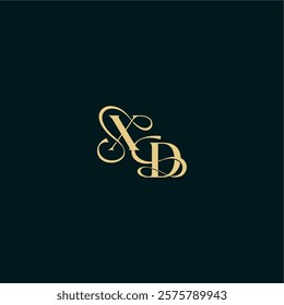 XD letter elegant and curvy style monogram wedding logo initial bold concept design