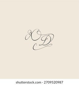 XD letter initial royal design minimalist style curve monogram elegant concept logo