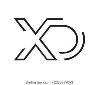 Elementos de diseño del logotipo de la letra XD