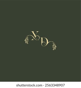 XD letter luxury wedding monogram organic leaf initial logo design concept