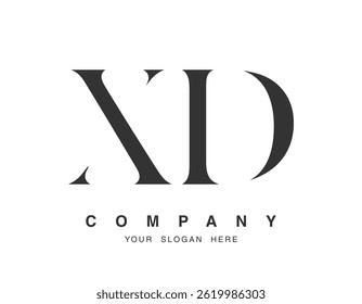 Création logo XD. Style de la police initiale des lettres x et d serif. Typographie de nom d'entreprise créative classique. Logo ou identité tendance. Illustration vectorielle.
