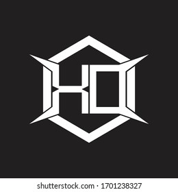 XD Logo monogram with hexagon and four taper shape design template