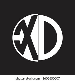 XD Logo monogram with Negative space style design tempate