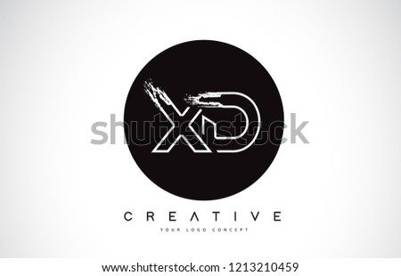 XD Modern Leter Logo Design with Black and White Monogram. Creative Letter Logo Brush Monogram Vector Design.