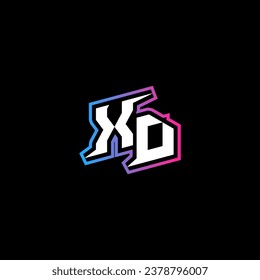 Diseño de logotipo de monograma XD con concepto de forma abstracta en vector