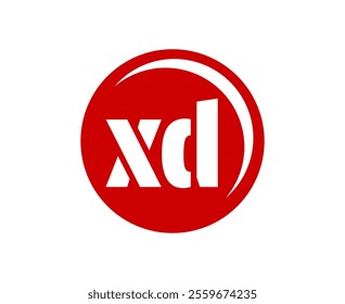 XD sport emblem or team logotype. Ball logo with a combination of Initial letter X and D for balls shop, sports company, training, club badge. Vector illustration.