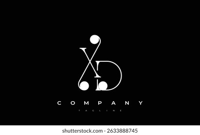 XD Typography Logo Design. Stylish monogram design depiction featuring the letters X and D combined in an artistic signature style, delivering a unique and creative visual representation.