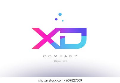 xd x d  creative pink purple blue modern dots creative alphabet gradient company letter logo design vector icon template