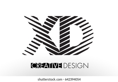 XD X D Lines Letter Design with Creative Elegant Zebra Vector Illustration.