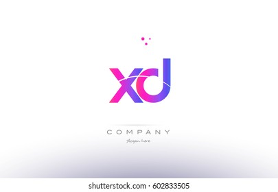 xd x d  pink purple modern creative gradient alphabet company logo design vector icon template