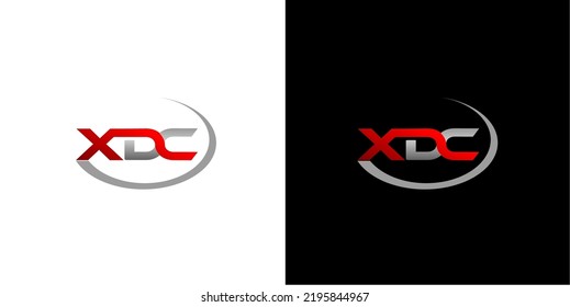 XDC, gradiente gris rojo, símbolo, para el logotipo