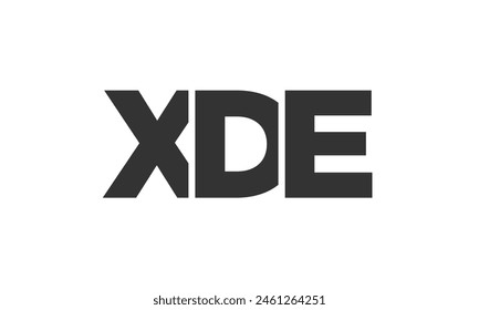 XDE logo design template with strong and modern bold text. Initial based vector logotype featuring simple and minimal typography. Trendy company identity ideal for businesses brand presence.