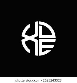 Logotipo XDE Icono XDE Monograma XDE Carta minimalista Círculo plano Diseño de logotipo abstracto moderno único.
