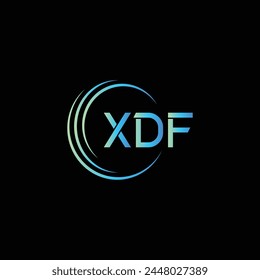 XDF letter logo design on black background