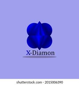 x-Diamond logo, con el diamante vector compuesto de cuatro partes simboliza el equilibrio, y los cuatro círculos bajo el logotipo del diamante simbolizan la sólida base, adecuada para su empresa.