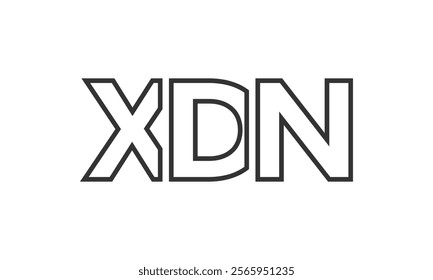 XDN logo design template with strong and modern bold text. Initial based vector logotype featuring simple and minimal typography. Trendy company identity ideal for businesses brand presence.