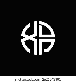XDP logo XDP icono XDP monograma XDP letra minimalista Círculo plano Diseño de logotipo abstracto moderno único.
