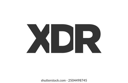 XDR logo design template with strong and modern bold text. Initial based vector logotype featuring simple and minimal typography. Trendy company identity ideal for businesses brand presence.