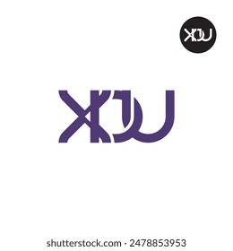 Diseño de monograma de letra con logotipo XDU