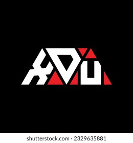XDU triangle letter logo design with triangle shape. XDU triangle logo design monogram. XDU triangle vector logo template with red color. XDU triangular logo Simple, Elegant, and Luxurious design.