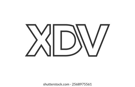 XDV logo design template with strong and modern bold text. Initial based vector logotype featuring simple and minimal typography. Trendy company identity ideal for businesses brand presence.