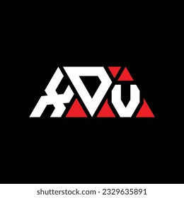 XDV triangle letter logo design with triangle shape. XDV triangle logo design monogram. XDV triangle vector logo template with red color. XDV triangular logo Simple, Elegant, and Luxurious design.