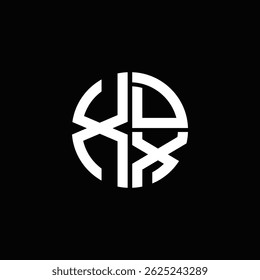 Logotipo XDX Icono XDX Monograma XDX Carta minimalista Círculo plano Diseño de logotipo abstracto moderno único.
