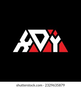 XDY triangle letter logo design with triangle shape. XDY triangle logo design monogram. XDY triangle vector logo template with red color. XDY triangular logo Simple, Elegant, and Luxurious design.