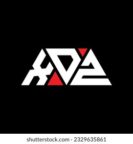 XDZ triangle letter logo design with triangle shape. XDZ triangle logo design monogram. XDZ triangle vector logo template with red color. XDZ triangular logo Simple, Elegant, and Luxurious design.