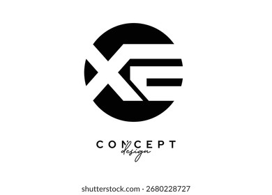 XE Criativo Espaço Negativo Círculo Monograma Design de logotipo