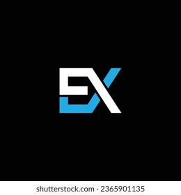 XE o EX abstracto sobresaliente negocio profesional impresionante marca artística empresa de diferentes colores ilustración logo