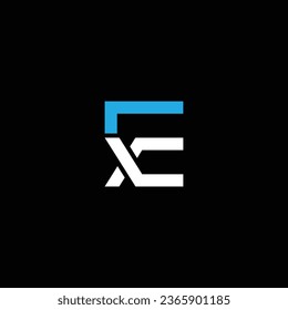 XE or EX abstract outstanding professional business awesome artistic branding company different colors illustration logo
