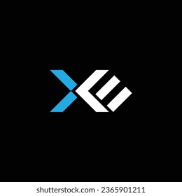 XE o EX abstracto sobresaliente negocio profesional impresionante marca artística empresa de diferentes colores ilustración logo
