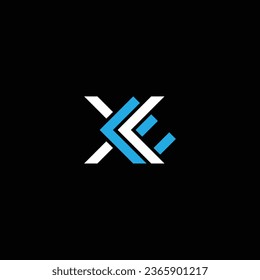 XE o EX abstracto sobresaliente negocio profesional impresionante marca artística empresa de diferentes colores ilustración logo
