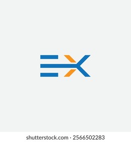 XE or EX abstract outstanding professional business awesome artistic branding company different colors illustration logo
