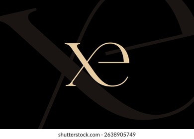 XE or EX letter logo icon design. Classic style luxury initials monogram.
