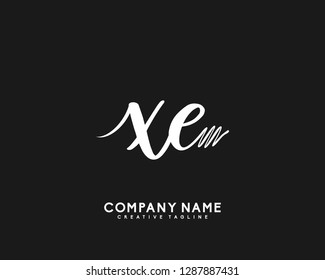 XE Initial Handwriting Logo Template Vector