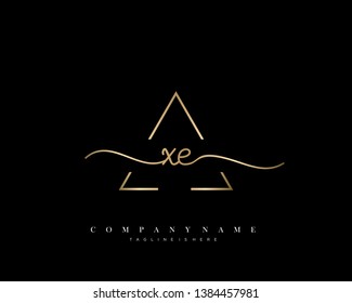 XE initial handwriting logo template vector