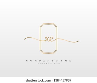 XE initial handwriting logo template vector