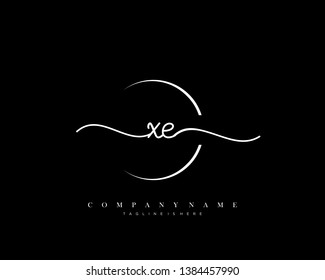 XE initial handwriting logo template vector