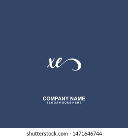 XE Initial handwriting logo vector